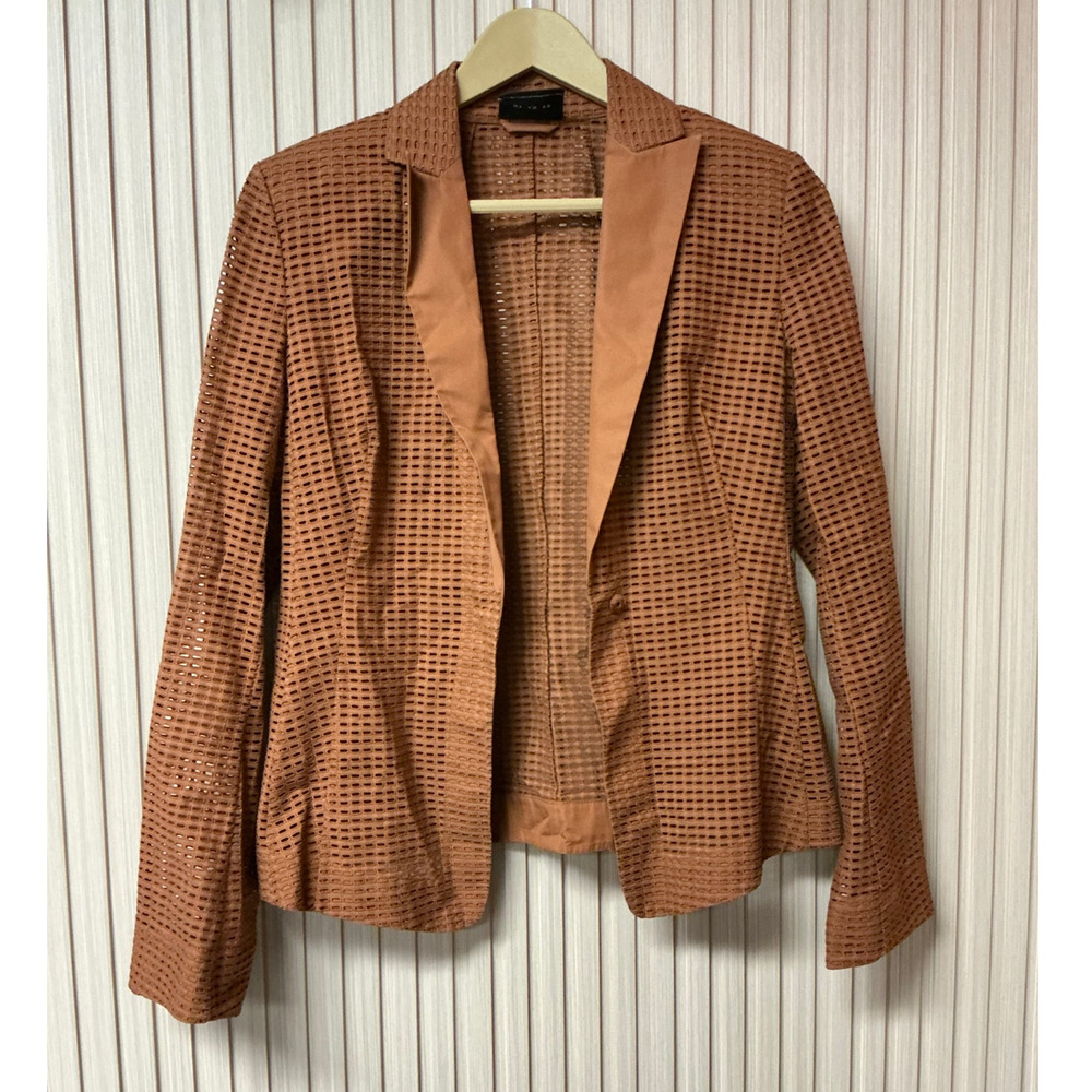 Akris Perforated Blazer Jacket Brown Women’s Size 6 / 38 FR - Picture 1 of 6
